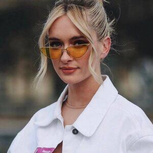 Dior MISSDIOR B1U B0H0 Sunglasses Gold Cat Eye Frame, Yellow Lenses